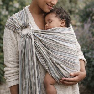 Vlokup Striped Ring Sling Carrier Wrap Boutique Ergonomic Neutral